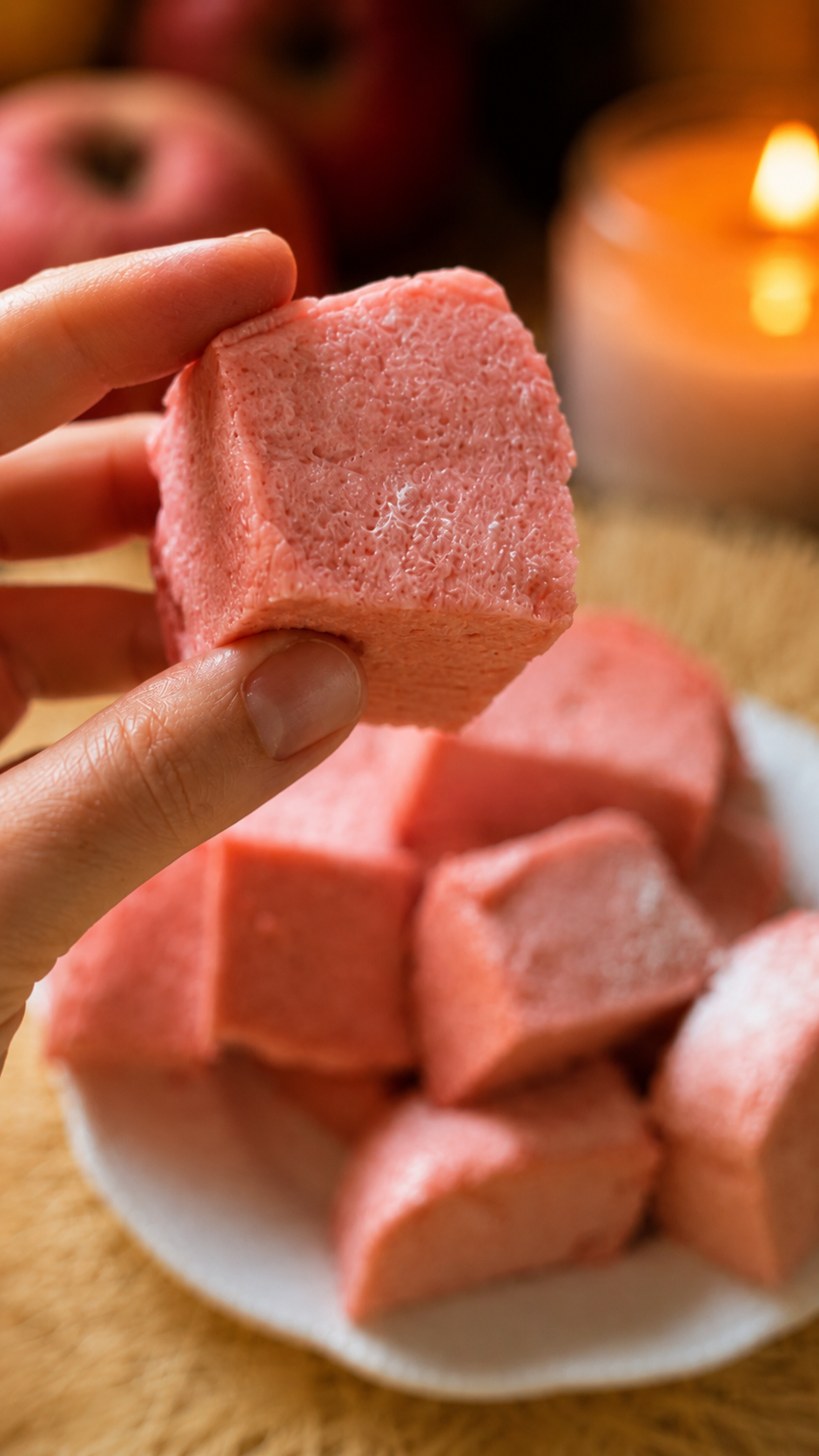 Marshmallow casero de fresa con 3 ingredientes